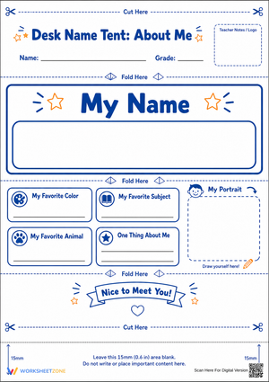 Essential Desk Name Tent: About Me Icebreaker