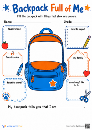 "Backpack Full of Me" Icebreaker | Essential Grade K-3