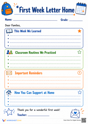 Grade 2 Weekly Reflection — Printable No-Prep Worksheet