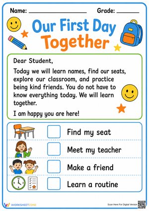First Day Teacher Letter | Grade K-3 Essential