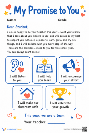My Promise to You Letter | Grade 3 Essential Printable