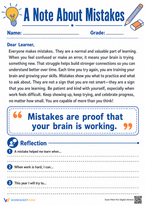 Essential Growth Mindset Letter | Grades 3-8 Printable