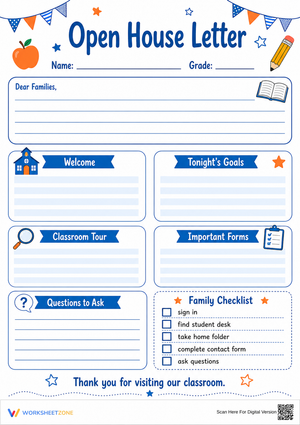 Printable Open House Letter Handout | Grade 3