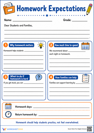 Homework Expectations Letter | Essential Grade 3-6 Guide