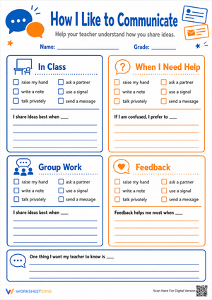 Printable Communication Survey | Grade 3-7 SEL