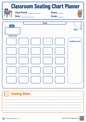Printable Classroom Seating Chart Planner | K-12
