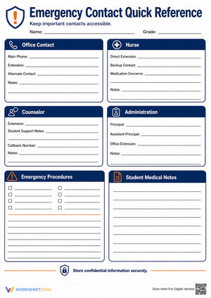 Emergency Contact Quick Reference | Essential Teacher Guide