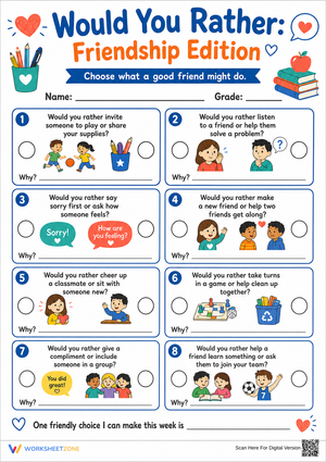 Printable Friendship Worksheet | Grade 3 SEL