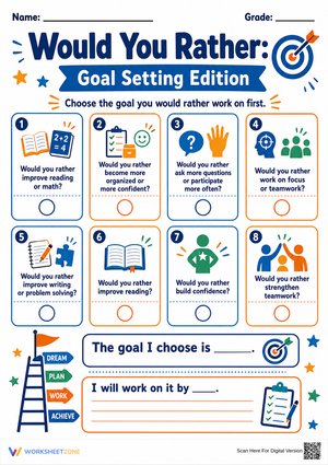 Grade 4 Goal Setting — Printable No-Prep Worksheet