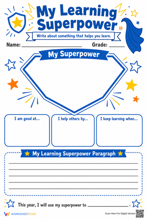 Grade 3 Growth Mindset — Printable No-Prep Worksheet