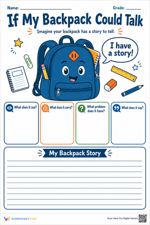 Printable Narrative Writing Worksheet | Grade 4 ELA