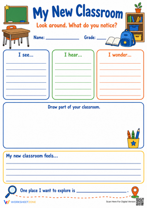 My New Classroom Printable Worksheet | Grade 2 ELA