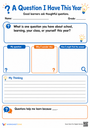 Printable Student Inquiry Worksheet | Grade 4 ELA
