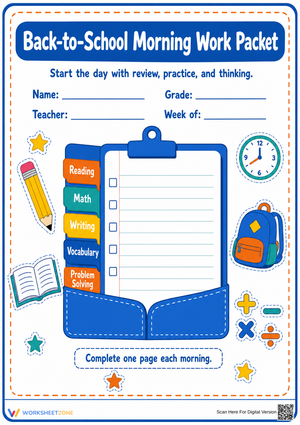 Essential Back-to-School Morning Work Packet | Grades 1-5