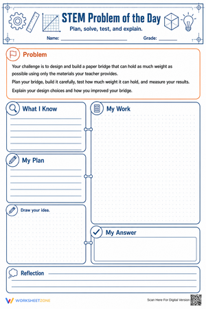 STEM Problem of the Day Worksheet | Grade 5 Essential
