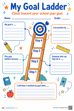 My Goal Ladder Worksheet | Grade 4 Essential