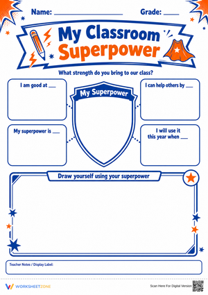 My Classroom Superpower Worksheet | Grade 1 Essential