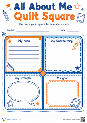 Grade K-5 All About Me — Printable No-Prep Worksheet