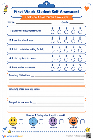 First Week Student Self-Assessment | Grade 3 Essential