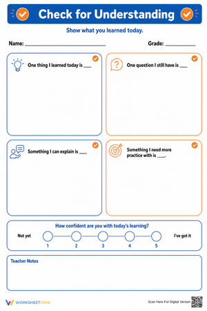 Essential Check for Understanding Exit Ticket | Grades 3-8