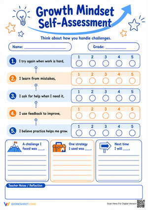Growth Mindset Self-Assessment | Essential Grade 3-6