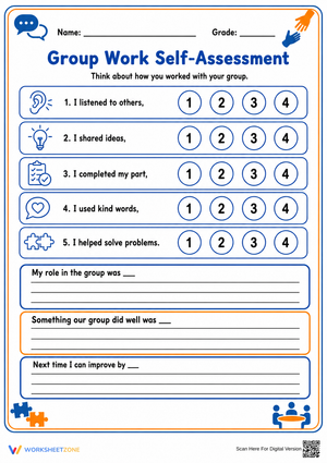 Grade 4 Group Work — Printable No-Prep Worksheet