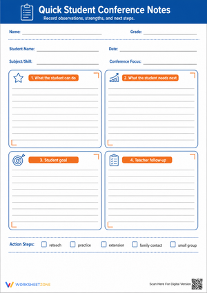 Quick Student Conference Notes | Essential Teacher Tool