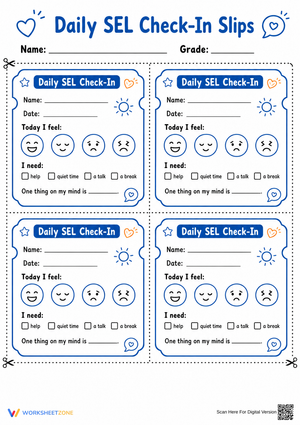 Daily SEL Check-In Slips | Essential Grade K-5 Printable