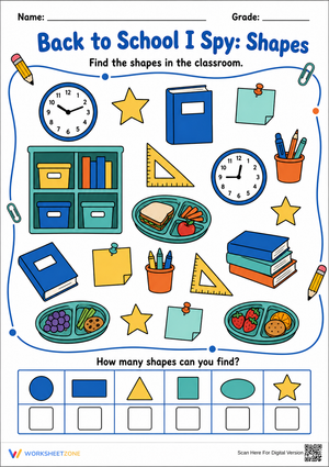 Back to School I Spy: Shapes | Essential Grade K Math
