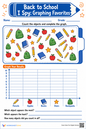 Back to School I Spy: Graphing Favorites | Grade 1 Ready