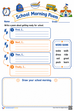 School Morning Poem Worksheet | Grade 2 Essential