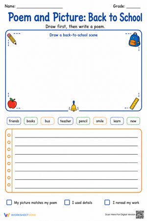 Back to School Poem & Picture | Essential Grade 2 Writing