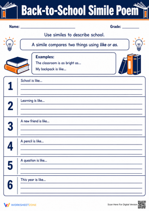 Back-to-School Simile Poem | Grade 4-6 Essential
