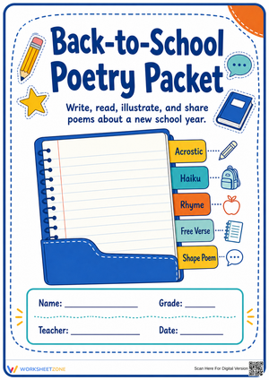 Back-to-School Poetry Packet | Essential Grade 2-6 Guide