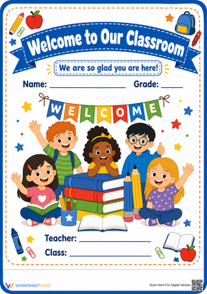 Printable Welcome to Our Classroom Poster | Grade K-5