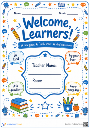 Welcome Learners! Printable Classroom Door Sign