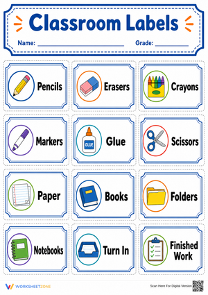 Printable Classroom Labels | Grade K-5 Organization