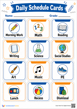 Printable Daily Schedule Cards | Essential Classroom Decor