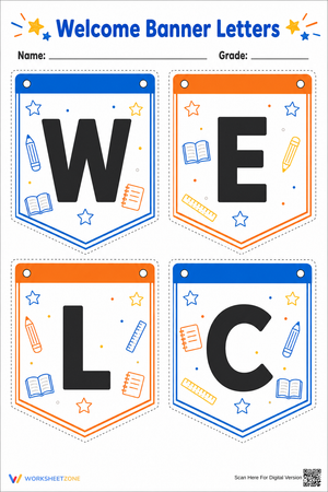 Printable Welcome Banner Letters | Grade K-5 Decor