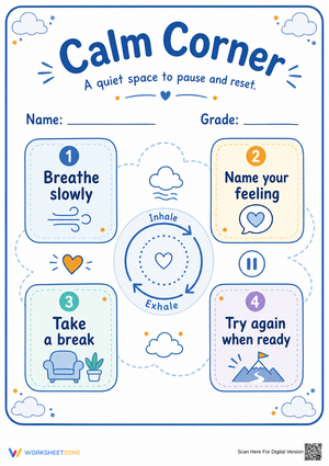 Calm Corner Poster | Essential SEL Classroom Sign