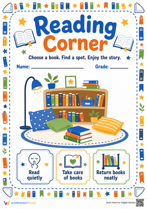 Printable Reading Corner Sign | Grade K-5 ELA Ready