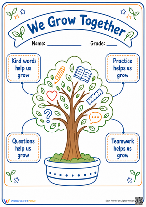 "We Grow Together" Printable Poster | Grade K-6 SEL