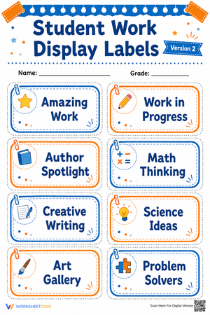 Student Work Display Labels | Essential Classroom Decor