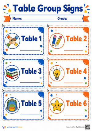 Table Group Signs | Essential Classroom Decor