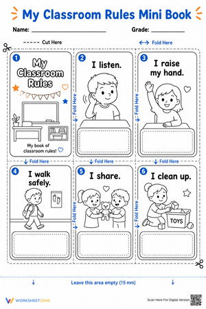 Classroom Rules Mini Book | Grade K-2 Essential