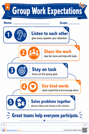 Group Work Expectations Printable | Grade 4 Essential