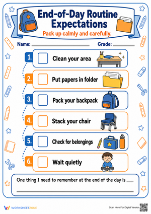 End-of-Day Routine Checklist | Grade 1 Essential