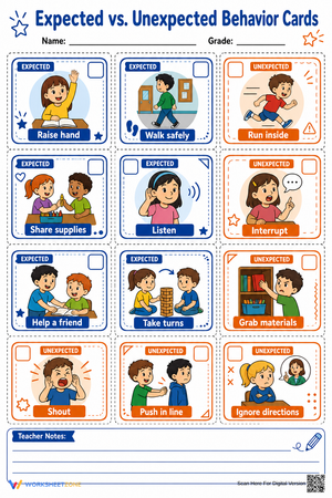 Expected vs. Unexpected Behavior Cards | Essential SEL
