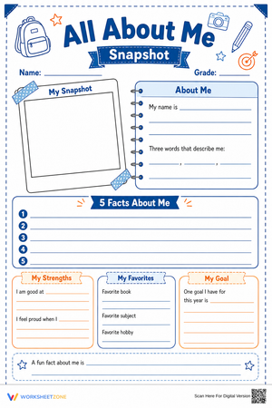 All About Me Snapshot | Essential Grade 4 Icebreaker