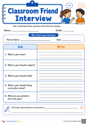 Classroom Friend Interview | Grade 3-5 Essential